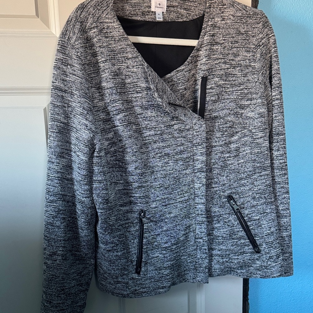 dressbarn Black and Gray Pea Coat